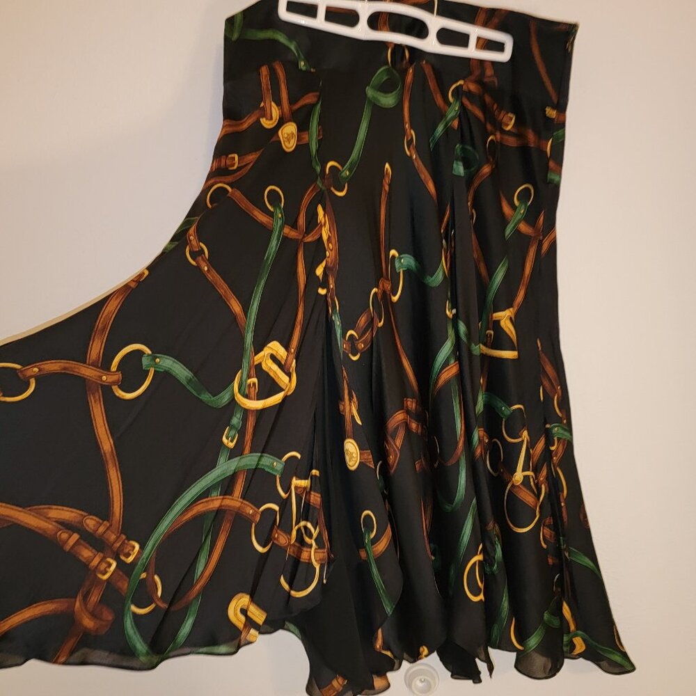 Ralph Lauren 100% Silk Lining & Shell Equestrian Skirt - Size 12